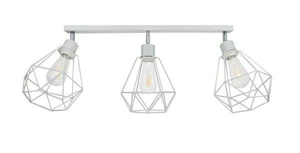 Lampa sufitowa do pokoju dziecięcego szara - druciak w stylu loft Carmen 3xE27