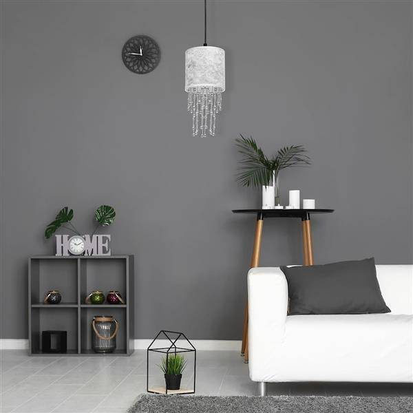 Nowoczesna lampa wisząca ALMERIA SILVER/BLACK 1xE27 MLP6434
