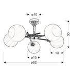 Elegancka, nowoczesna pięcioramienna lampa sufitowa chrom z biały Candellux Raul 35-72269