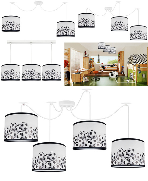 Lampa  sufitowa do pokoju dziecka z motywem piłkarskim Mundial 4
