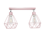 Lampa sufitowa do pokoju dziewczynki różowa pastelowa druciak w stylu loft Carmen 2xE27