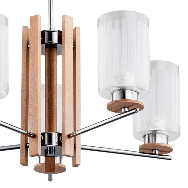 Lampa typu żyrandol AKETI V drewno 55cm