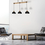Lampa wisząca ERIK, MLP7226, czarny/drewno, 3x60W E27