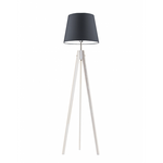 Podłogowa lampa drewniana do pokoju dziecka ARUBA brązowy klosz.
