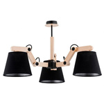 Rozłożysta lampa JOGA III drewno abażur