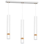 Lampa wisząca JOKER, MLP6302, biały/drewno, 3x8W GU10