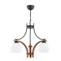 Lampa wisząca BAFIA dł. 52cm 3xE27 | brązowy/czarny