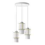 Lampa wisząca BLANCO, MLP8366, biały/transparentny/złoty, 3x60W E27