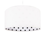 Lampa wisząca do pokoju dziecięcego w czarne groszki na białym tle średnica 30 cm
