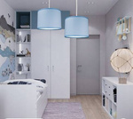 Lampa sufitowa do pokoju chłopca niebieskie abażury nowoczesna Pająk Blue 3xE27