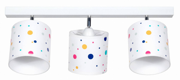  Lampa sufitowa do pokoju dziecka w kropki biała