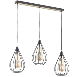 Lampa wisząca ALFA MANAGOS CZARNA 3xE27 75cm | 62235