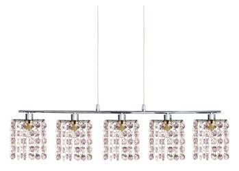 Lampa wisząca chrom/fiolet kryształki 5x40W G9 Classic 35-59294
