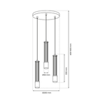 Lampa wisząca ESTILO, MLP8411, czarny/złoty, 3x40W GU10