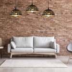 Lampa wisząca LISA, ML6136, czarny/złoty, 3x60W E27 