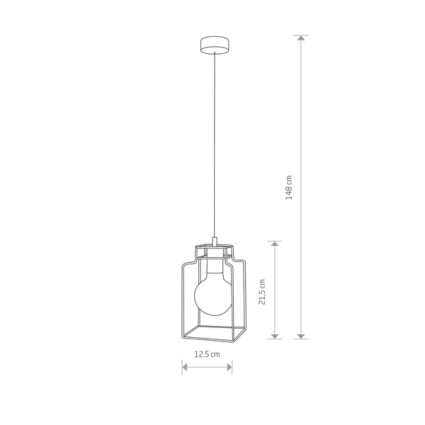Lampa vintage FIORD kostka 9668 zwis 150cm