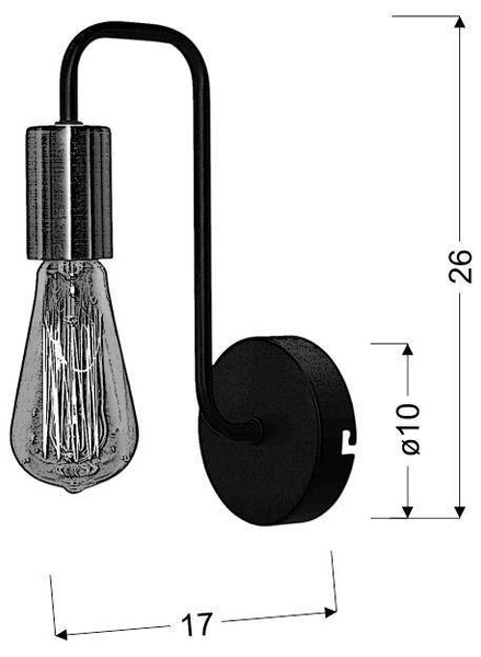 Kinkiet czarny ścienny metalowy pojedynczy oprawka Herpe Candellux 21-66855