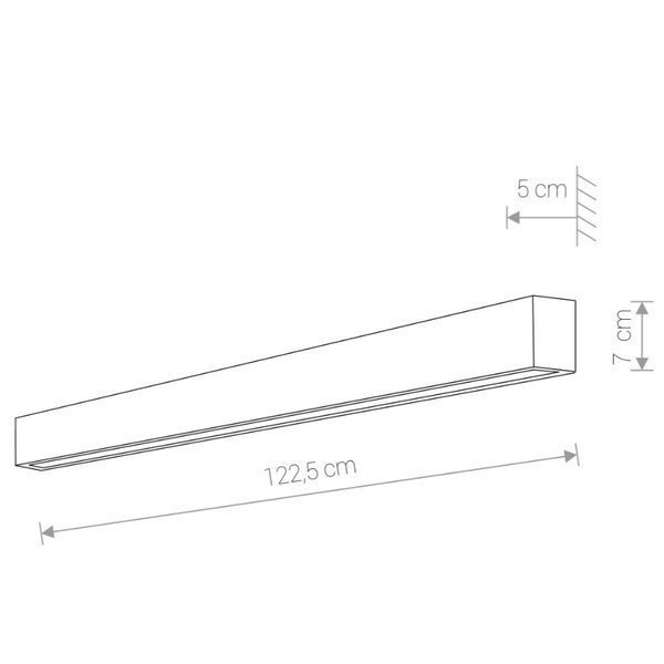 Kinkiet STRAIGHT WALL LED GRAPHITE L 122cm