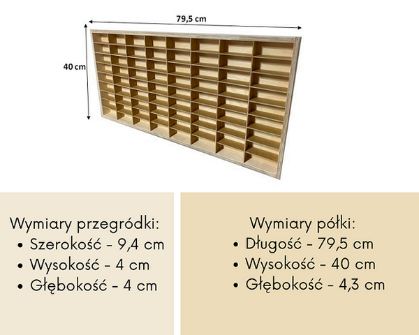 Półka na resoraki Hot Wheels drewniana organizer do pokoju dziecka naturalna 72