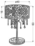 Lampa stołowa czerwona czarna welur Astor 43-80540
