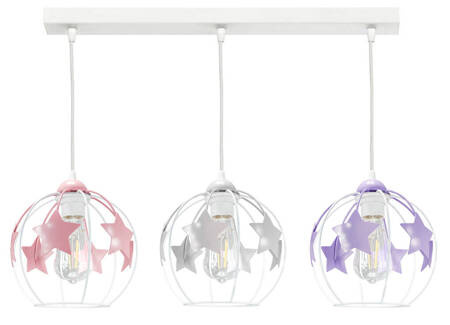 Lampa sufitowa do pokoju dziecka kolorowa Gwiazdki Kule 3xE27
