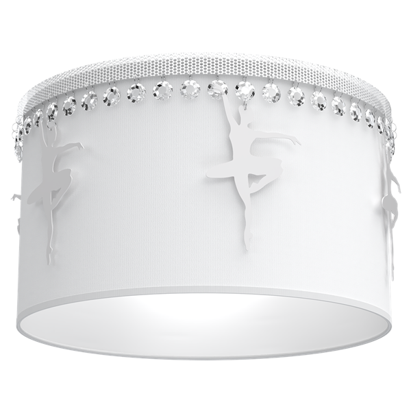 Lampa sufitowa dziecięca z abażurem BALETNICA biały śr. 37cm
