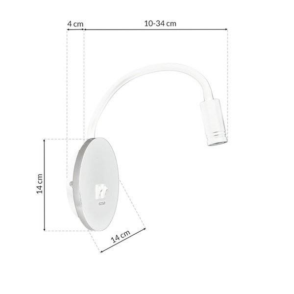 Lampka nocna BASE 8W+2W WHITE ML6353