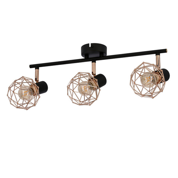 Lampa ścienna sufitowa listwa potrójna czarno-złota Acrobat Candellux 93-66640