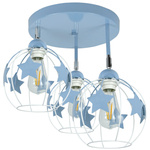 Lampa sufitowa do pokoju dziecięcego niebieska w gwiazdki koło 3