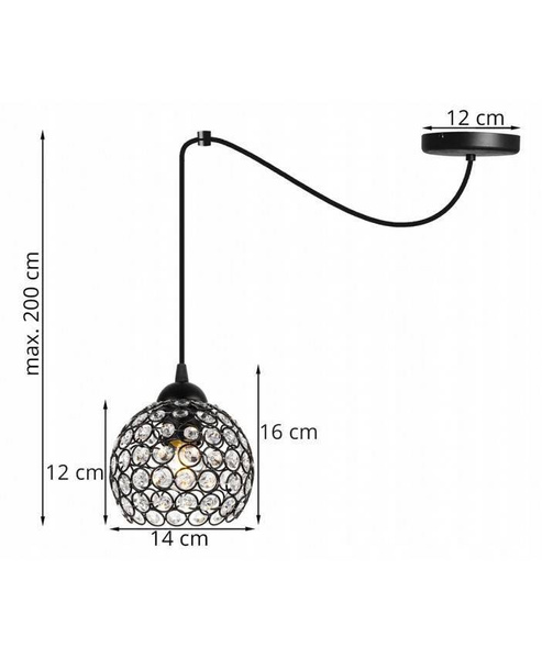 Nowoczesna Lampa wisząca typu Pająk Spider Crystal 3xE27 Led
