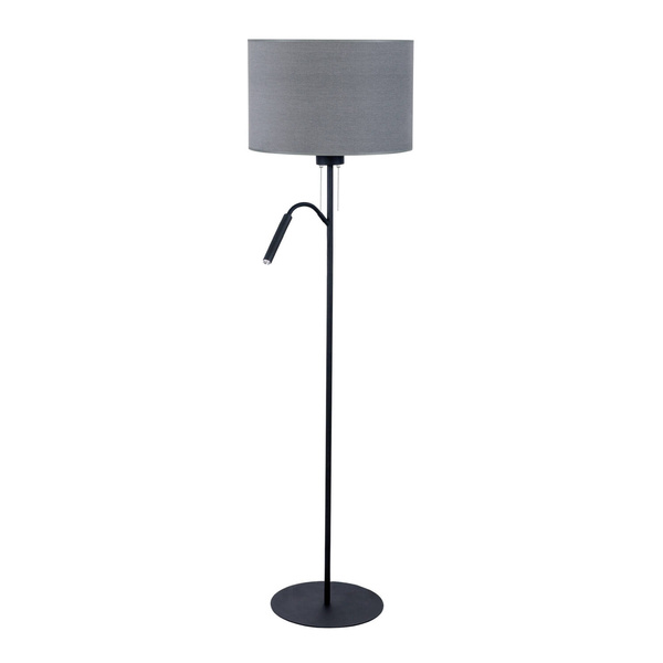 Lampa podłogowa z abażurem nowoczesna HOTEL PLUS szary śr. 47cm