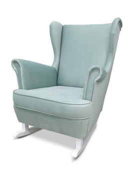 Fotel bujany uszak miętowy – wygodny fotel do karmienia dziecka, polska produkcja