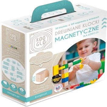 KOOGLO Drewniane Klocki Magnetyczne K3050C BASIC COLOR