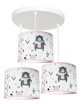 Lampa dla dziewczynki z motywem misia Teddy Pink 3 Koło