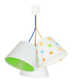 Lampa do pokoju dziecka w gwiazdki potrójna kolorowe stożki