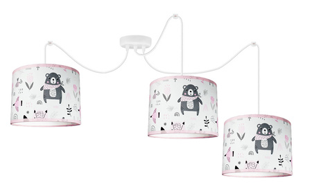 Lampa do pokoju dziewczynki z motywem misia typu pająk TEDDY 3 PINK