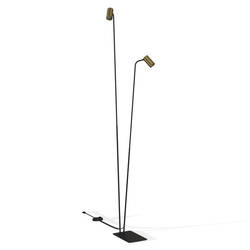 Lampa podłogowa stojąca podwójna MONO 120cm 10W GU10 | mosiądz