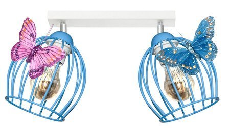 Lampa sufitowa do pokoju dziewczynki i chłopca niebieska Motylek 2