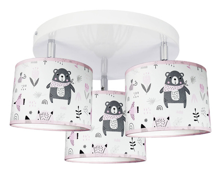 Lampa z motywem misia dla dziewczynki Teddy Pink 3 Koło