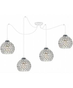 Nowoczesna Lampa w Stylu Art-Deco w kolorach bieli i srebra SPIDER CRYSTAL