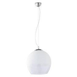 Nowoczesna lampa wisząca chrom/biały BOULETTE 3343