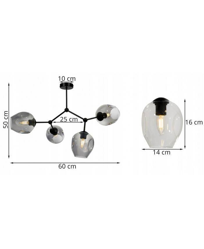 Nowoczesna Lampa Sufitowa W Stylu Loft Szklane Klosze R D A