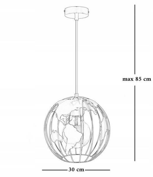 Biała lampa dziecięca pastel Globus  