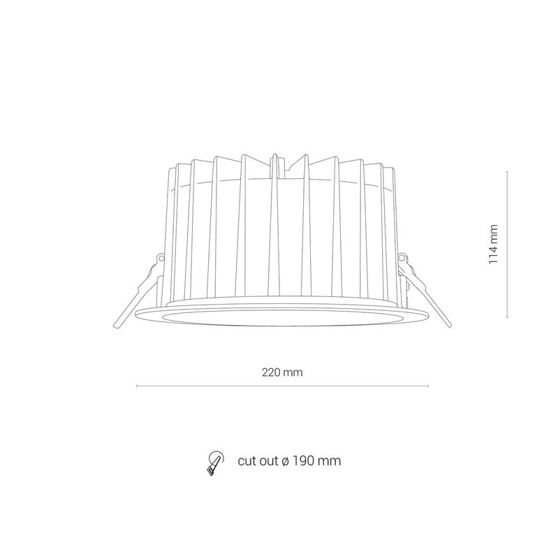 Downlight lampa sufitowa wpuszczana KEA 40W LED 3000K | biała