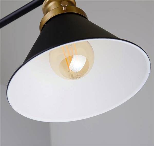 FUNDO LAMPA KINKIET CZARNY+ZŁOTY 1X40 E27 KLOSZ CZARNY