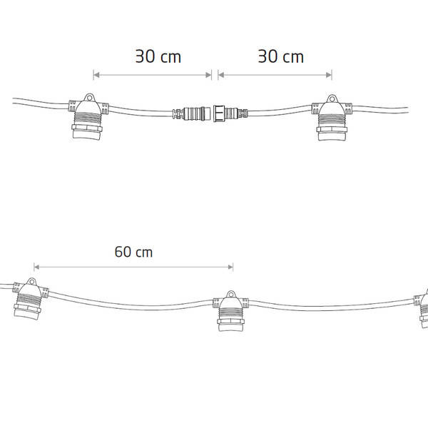 Girlanda ogrodowa FESTOON LIGHTS dł. 6M 10xE27 max. 15W | czarny