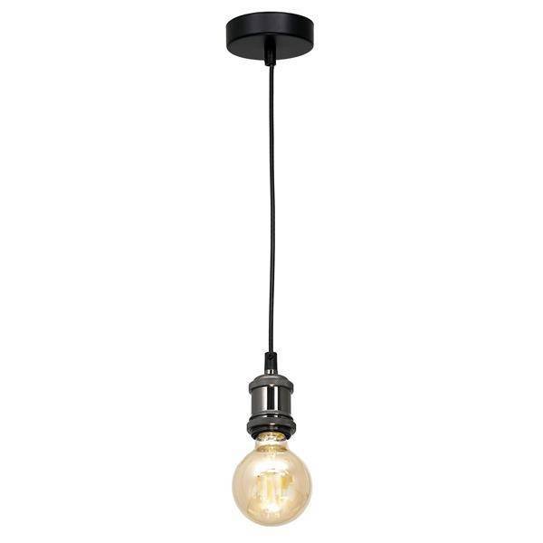 Industrialna lampa wisząca EDISON CZARNY/CHROM 1xE27 MLP6515