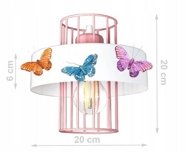 Kinkiet do pokoju dziewczynki Motylek PR1