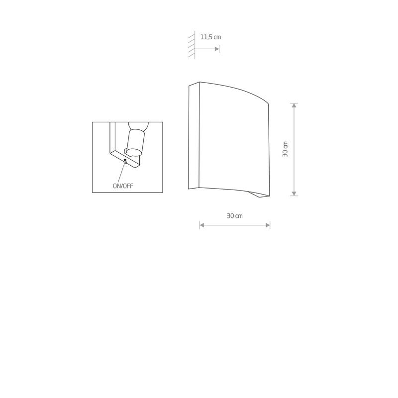 Kinkiet do sypialni BORDE I E27 40W 30cm tkanina | szary