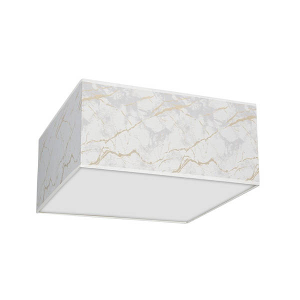 Kwadratowy plafon do salonu SENSO White/Gold 40 cm 3xE27 | white złoty